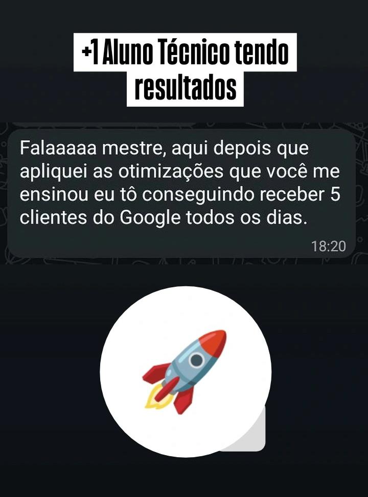 Depoimento 1 de cliente do treinamento Assistência Técnica no Topo do Google